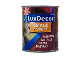 Universali akrilinė emalė LUXDECOR, 0,4 l, (02) balto krištolo spalvos, blizgus, vandens pagrindu