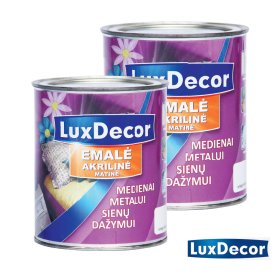 Universali akrilinė emalė LUXDECOR, 0,4 l, (01) sniego baltumo spalvos, matinis, vandens pagrindu