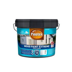 Medinių fasadų dažai PINOTEX Wood Paint Extreme, 10 l, BW bazė, baltos spalvos