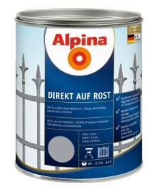 Antikoroziniai dažai ALPINA Direkt Auf Rost, ilkos spalvos, šilko blizgesio, tiesiai ant rūdžių, 0,75 l