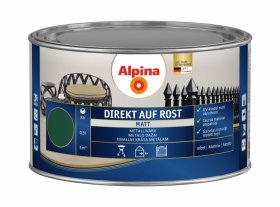 Antikoroziniai dažai ALPINA Direkt Auf Rost, Matiniai, žalios spalvos, RAL6005, 0,3l