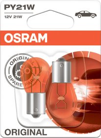 Automobilinė lemputė OSRAM, 21W/12V/BAU15S L7507-02B, gabaritinė, stabdžių, posukių, geltona