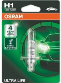 Automobilinė lemputė OSRAM, Ultra Life, H1, 55W, 12V, P14.5S, 1 vnt.