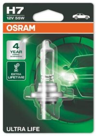 Automobilinė lemputė OSRAM, Ultra Life, H7, 55W, 12V, PX26D, 1 vnt.