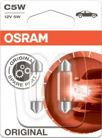 Automobilinės lemputės OSRAM Original, 5W 12V SV8.5-8, 2 vnt.