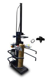 Malkų skaldyklė ELEM Technic, vertikali, galia 3000 W, smūgio jėga 7 T, malkos ilgis iki 106 cm., skersmuo iki 40 cm., su priedu, skeliančiu į 4 dalis