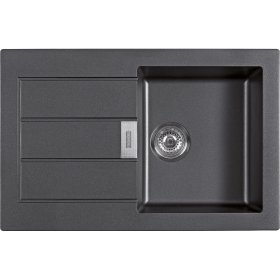 Plautuvė FRANKE S2D611-78 Xl, 50 x 78 cm, tektonito, su užkemšamu ventiliu, "carbon" spalvos, Vokietija