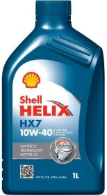 Variklinė alyva SHELL Helix HX7 10W-40, 77776, pusiau sintetinė, benzininiams, dyzeliniams (be kietųjų dalelių filtrų) ir dujiniams varikliams, 1L