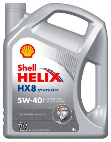 Variklinė alyva SHELL Helix HX8 5W-40, 77782, sintetinė, benzininiams, dyzeliniams ir dujiniams varikliams, 4L