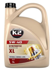 Variklinė alyva K2 5W-40, sintetinė, benzininiams ir dyzeliniams varikliams, 5L