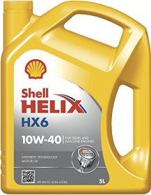 Variklinė alyva SHELL Helix HX6 10W-40, pusiau sintetinė, benzininiams, dyzeliniams ir dujiniams varikliams, 5L