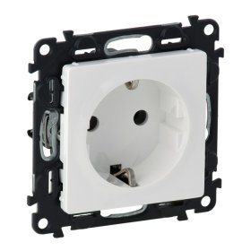 Kištukinis lizdas LEGRAND 755695, VALENA LIFE, įleidž., baltas, su įž., su aps.