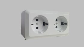 Kištukinis lizdas TOPE Alba, 2 vietų, su įž., 16A 250V, baltos sp.