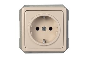 Kištukinis lizdas VILMA Sp 300, 1 vietos, įleidžiamas, su įž., dramblio kaulo spalvos, RP16-002-02