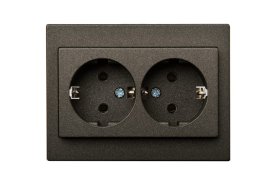 Kištukinis lizdas LIREGUS Epsilon, 2 vietų, įleidžiamas, antracito sp., su įžeminimu, IKL16-405.E/J  