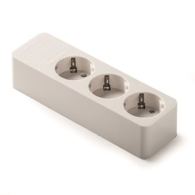 Kištukinis lizdas FAMATEL 2503, 3 vietų, su įž., su apsauga nuo vaikų, 16A/250V, baltos sp.