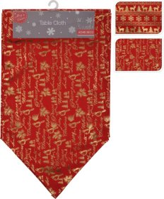 Kalėdinis stalo takelis, raudonos su auksu sp., 32 x 150 cm