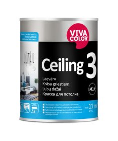 Vandeniniai dažai luboms VIVACOLOR Ceiling 3 Ap, 0,9 l, balti, visiškai matiniai