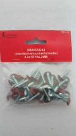 Sraigtai padidinta galva, 4,2 x 19 mm, RAL3009, raudona sp., 50 vnt.
