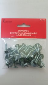 Sraigtai padidinta galva, 4,2 x 19 mm, RAL6020, žalia sp., 50 vnt.