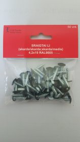 Sraigtai padidinta galva, 4,2 x 19 mm, RAL9005, juoda sp., 50 vnt.