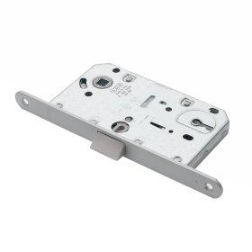 Įleidžiama tylioji spyna AGB Evo, BB + lygi plokšt., F18/90mm, OCS, mat.chrom.