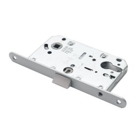 Įleidžiama tylioji spyna AGB Evo, PZ +l ygi plokšt., F18/90mm, OCS, mat.chrom.