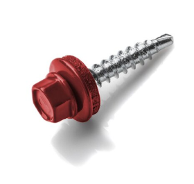 Stoginiai savisriegiai su tarpine KOELNER, Zn, 4,8 x 28 mm, RAL 3011, 20 vnt