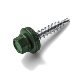 Stoginiai savisriegiai su tarpine KOELNER, Zn, 4,8 x 35 mm, RAL 6020, 20 vnt