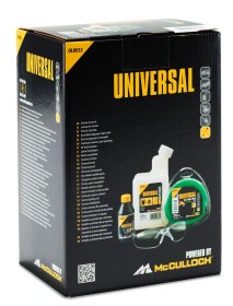 Žoliapjovės rinkinys UNIVERSAL, 0.1 l 2T alyva, akiniai, maišymo butelis ir 2mm lynelis