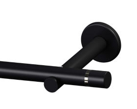 Metalinis karnizo komplektas MARDOM Tokyo I, Metalinis, dažytas. Kompl.-skersinis(1vnt), laikikliai(2vnt), užbaigimai(2vnt).Nuo sienos iki skersinio ašies - 11,5cm.