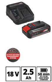 Akumuliatoriaus ir kroviklio komplektas EINHELL PXC, įtampa 18V, akumuliatoriaus talpa 2,5 Ah, Li-ion
