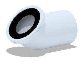 Alkūnė klozetui ANI, 45 laipsnių, skersmuo 110 mm, kilmės šalis Lietuva