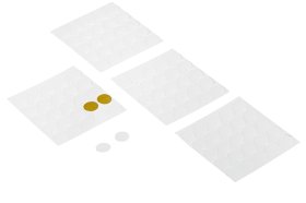 Klijuojamas baldinis dangtelis HETTICH, D-14 mm., balta sp., 100 vnt.