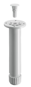 Baldų koja HETTICH, reguliuojama, plastikinė, balta spl., d-30 mm, 150-160 mm, 9230243