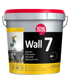 Vandeniniai vidaus dažai VIVACOLOR Wall 7, 11,7 l, A bazė, balti, matiniai