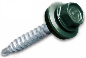 Stoginiai savisriegiai KOELNER, 4,8 x 19 mm, 250 vnt. Cinkuoti, su tarpine, RAL6020, RR11