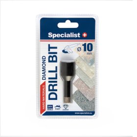 Deimantinis grąžtas SPECIALIST+, 10 mm, kampiniui šlifuokliui