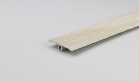 Aliumininė grindų juostelė ARCANSAS 027G6/139, 900 x 42 mm, reguliuojamas aukštis 6-10 mm, laminuota, balta medžio imitacija
