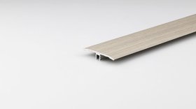 Aliumininė grindų juostelė ARCANSAS 027G6/143, 900 x 42 mm, reguliuojamas aukštis 6-10 mm, laminuota, pilka medžio imitacija