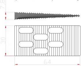 Montažiniai pleištai EDELMAX 1631:E, 64 x 30 x 7,8 mm, dantukai iš abiejų pusių, 50 vnt.