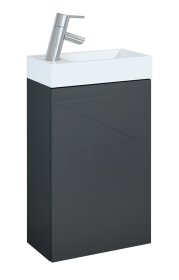 Vonios spintelės komplektas ELITA Young Basic 40, 68 x 40 x 22,5 cm, pakabinama, apatinė, antracito sp., su baltu praustuvu