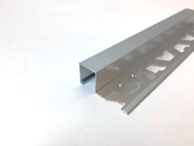 Kampas plytelėms ARCANSAS 041/S/90, 2500 x 27 x 10 mm, aliuminis anoduotas, išorinis, kvadratinis, sidabro spalvos, satinas