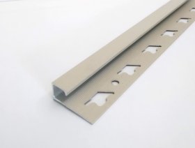 Kampas plytelėms ARCANSAS 041/101, 2500 x 10 mm, aliuminis, išorinis, kvadratinis, akmens imitacija, smėlio spalvos