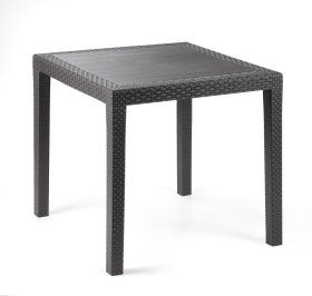 Plastikinis stalas KING, kvadratinis 78 x 78 cm, sp. antracitas, maks. apkrova iki 60kg