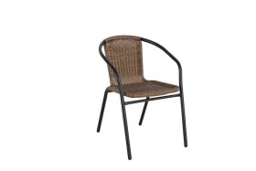 Metalinė kėdė NOVELLY HOME Nh-J7082R, tamsiai ruda,plienas, sintetinis ratanas, maks. apkrova iki 120kg