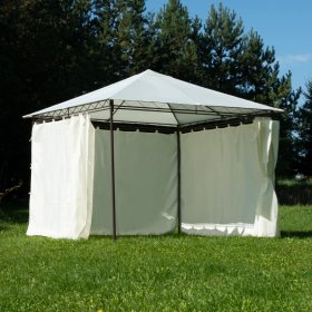 Sodo pavėsinė I3325, 3 x 3, su užuolaidomis, balta, poliesteris