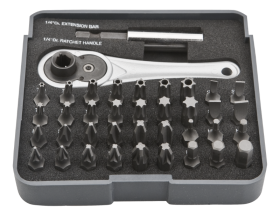 Antgalių rinkinys su terkšle NEO 06-105, 38 vnt