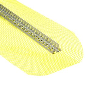 PVC kampas PROFSTAR, su armuojančiu tinkleliu 145g/m², geltonos spalvos, matmenys 2500 x 150 x 100 mm
