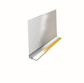 PVC profilis polistirolui PROFSTAR, storis 9 mm, ilgis 2,4 m, su tinkliuku, popalanginis